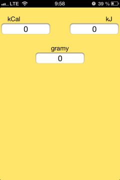 Screenshot of Kcal-convert app